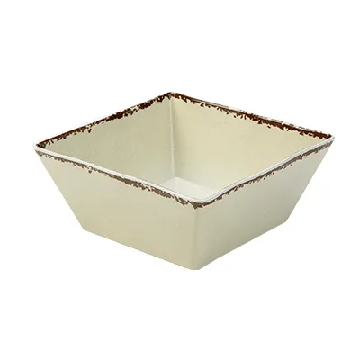 American Metalcraft AWMSQ94 3-4 Quart (125 oz) Melamine Bowl, 9.5" x 4" (9.5" sq.) Antique White, Dishwasher Safe
