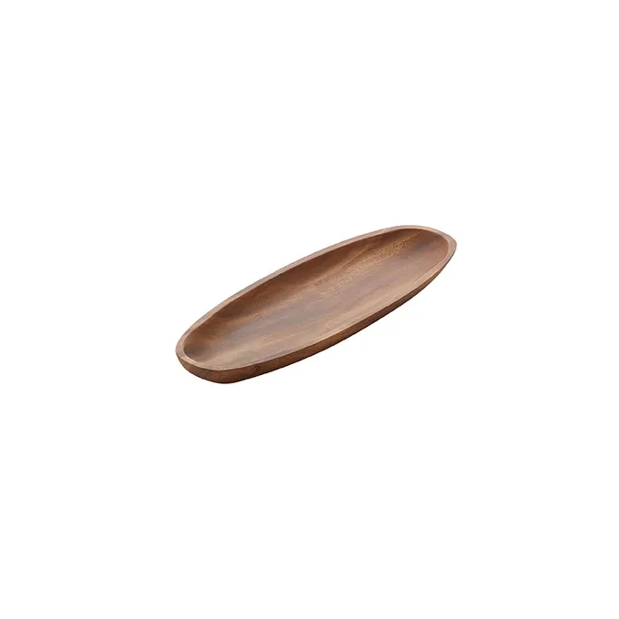 American Metalcraft AWSP - Small Oblong Acacia Wood Platter, 12" x 8" Serving Tray, Natural