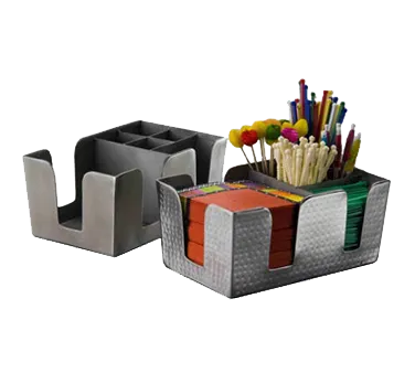American Metalcraft BARS7 Organizer, 6-Comp, 8.5"W x 5.75"D x 4.5"H, Stainless Steel Satin Finish