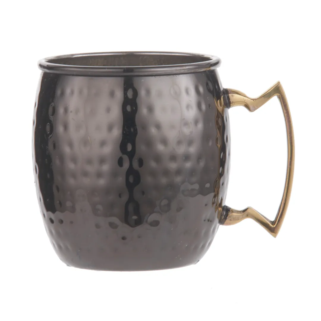 American Metalcraft BM16H Mule Mug, 16 oz, 3.25" D x 3.88" H, Steel, Brass‑Handle, Black‑Hammered