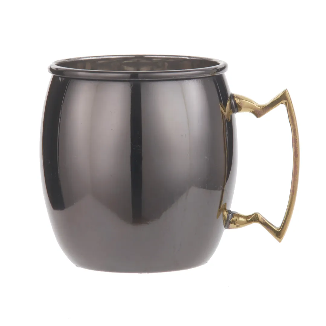 American Metalcraft BM16P Mule Mug 16 oz 3-1/4" Dia x 3-7/8" H Steel Brass Handle Black Satin