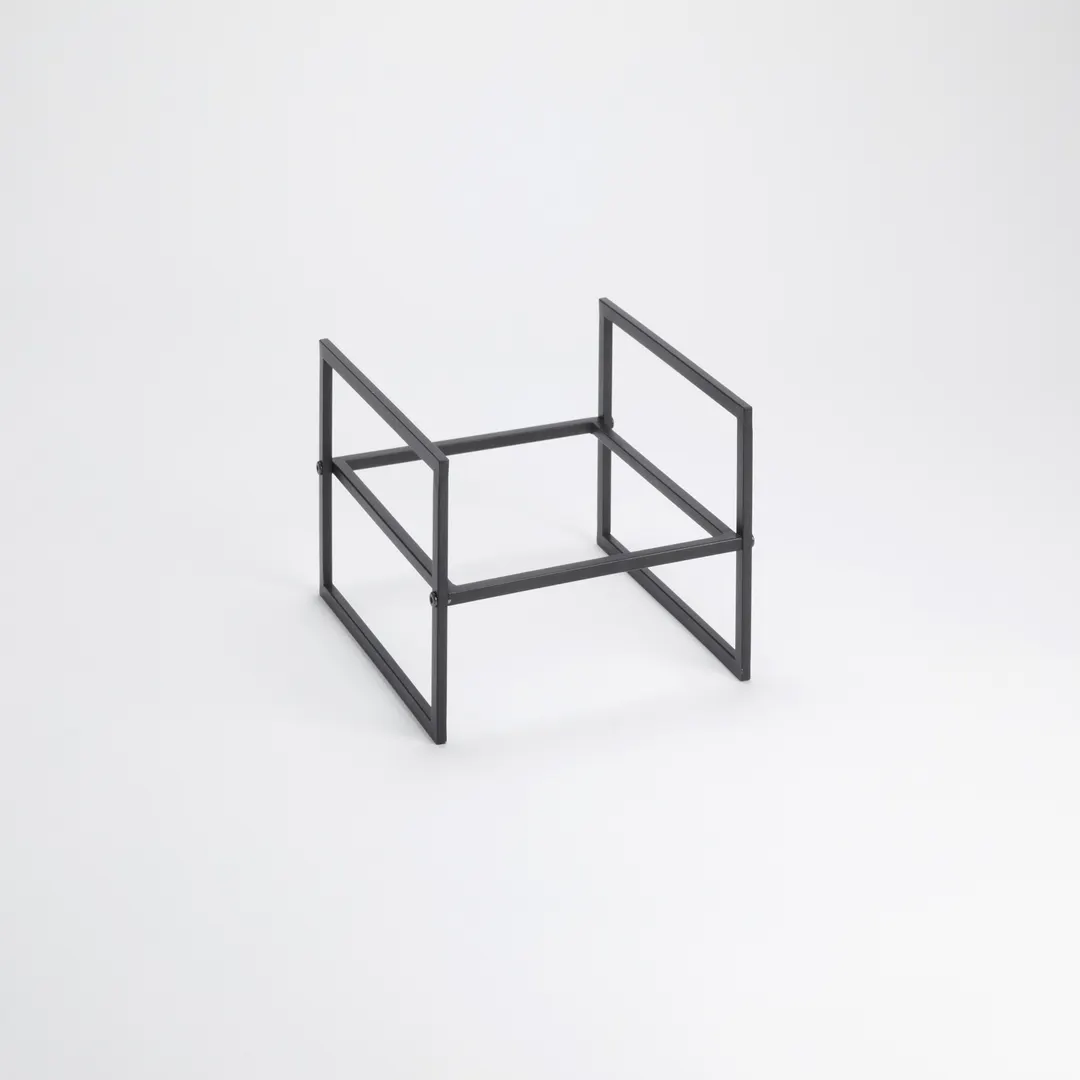 American Metalcraft BRT1 Black Square Display Riser, 8" H (adjustable 5-8"), Twilight, 1-2 Capacity
