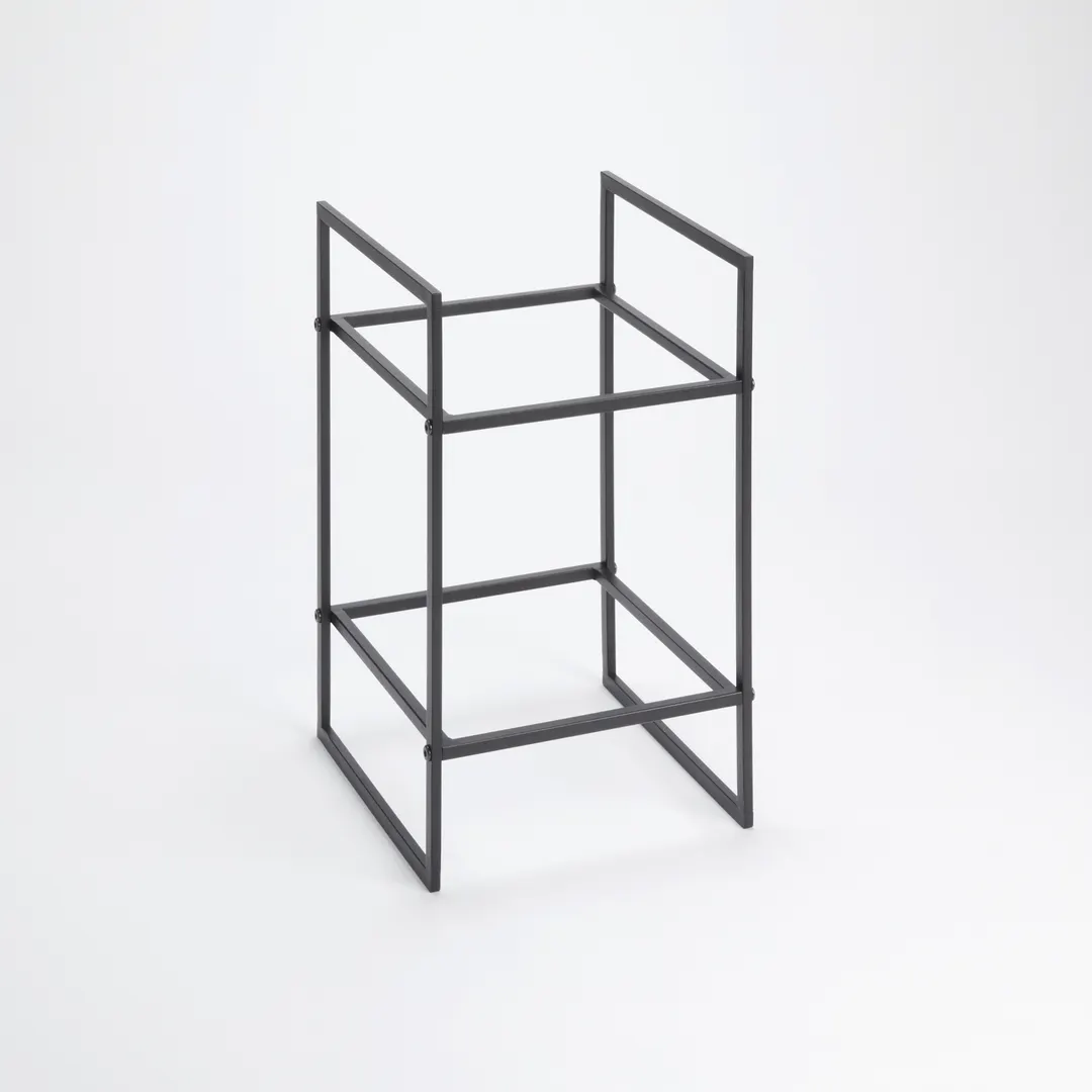 American Metalcraft BRT2 Two-Tier Black Square Display Riser, 16.5" H, 12-16" Adjustable, Twilight