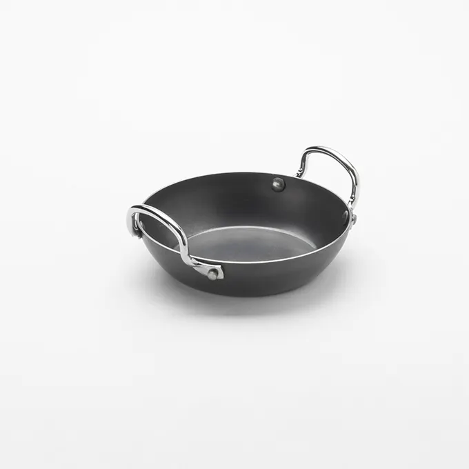 American Metalcraft BSPP5 Paella Pan, 13‑Oz 6.75″ Diameter Round Black Steel, Induction Ready
