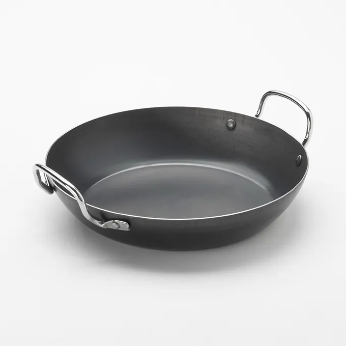 American Metalcraft BSPP9 Paella Pan, 52 Oz 11" Round Black Steel, Induction Ready