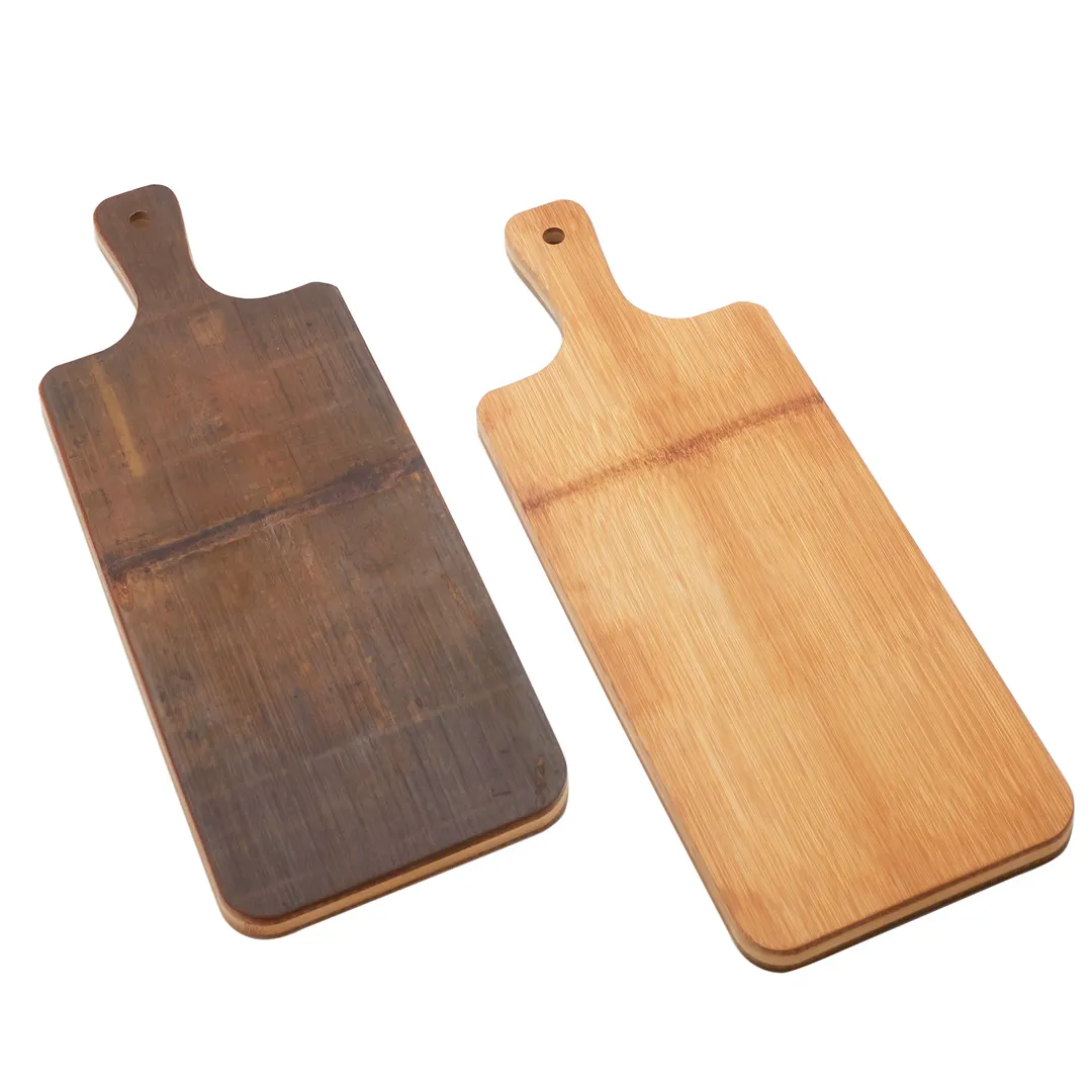 American Metalcraft BWBL Serving Board, 15" L x 7" W x 3/4" H, 19" L with Handle, Bamboo, Brown Patina, Hand Wash
