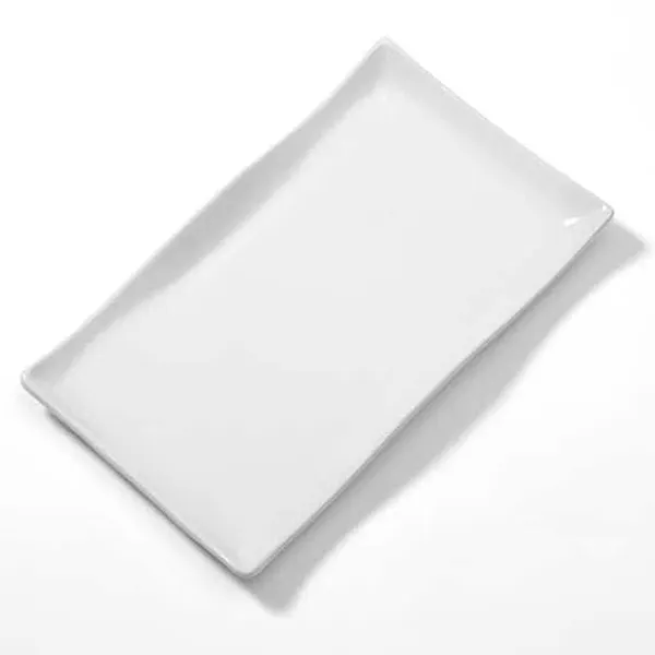 American Metalcraft CER25 White Ceramic Rectangular Platter, 21.75" x 14.13" x 2", Dishwasher‑Safe