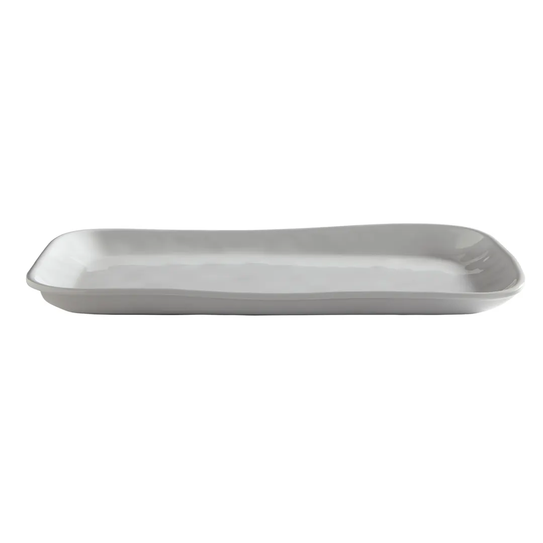 American Metalcraft CP12CL Rectangular Platter, 12" L x 7-1/8" W x 1" H, White Melamine, BPA-Free