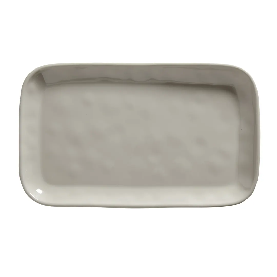 American Metalcraft CP12SH Plastic Serving Platter, 12" x 7-1/8" x 1" Rectangular Gray Melamine, NSF