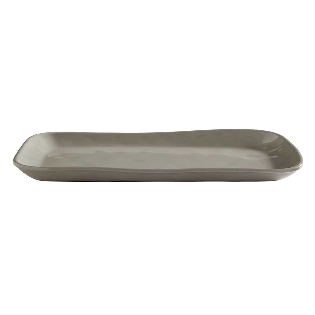 American Metalcraft CP12SH Plastic Serving Platter, 12" x 7-1/8" x 1" Rectangular Gray Melamine, NSF