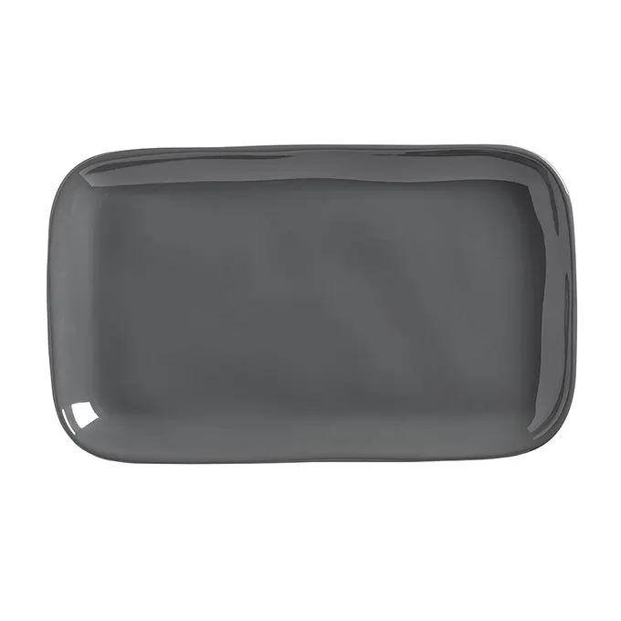 American Metalcraft CP12ST - 12" Black Melamine Platter, 12" L x 7-1/8" W x 1" H, Break-Resist, BPA‑Free, NSF