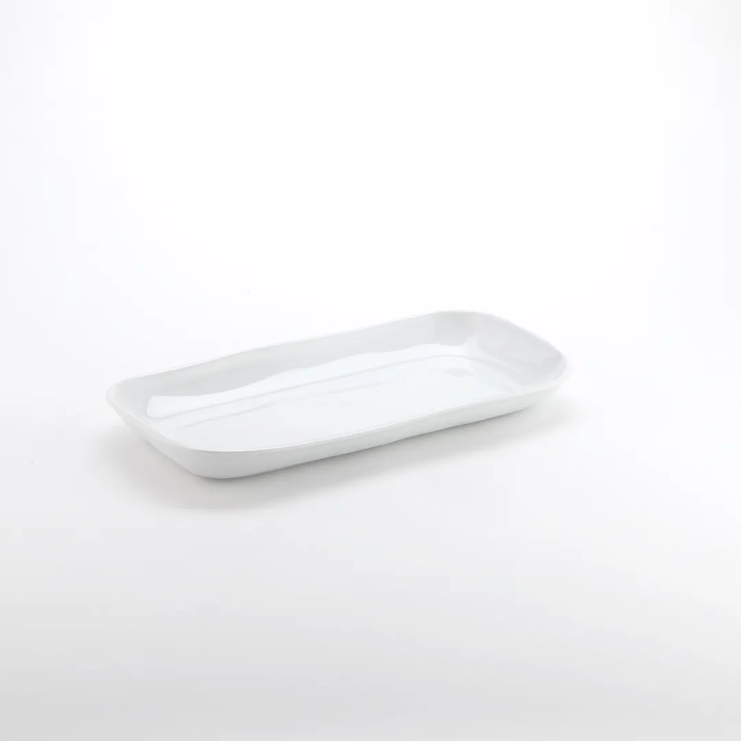 American Metalcraft CPL14CL Plastic Serving Platter, 14.25" L x 7-3/8" W x 1-3/8" H, White Melamine, BPA‑Free, NSF