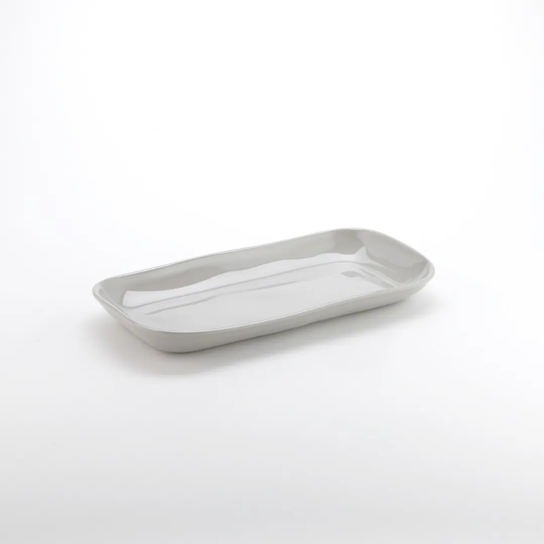 American Metalcraft CPL14SH Plastic Serving Platter, 14.25" L x 7-3/8" W x 1-3/8" H Gray, BPA-Free Melamine, NSF