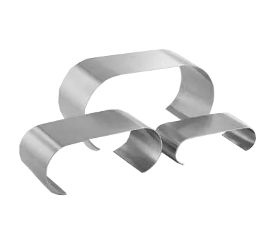 American Metalcraft CRS3 Curl 3‑Piece Satin Silver Metal Risers - Set