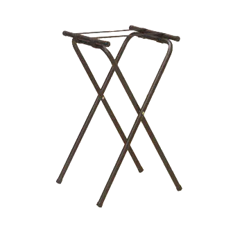 American Metalcraft CTS31 Stand, 19" L x 15-5/8" W x 31" H, Black Nylon Straps, Folding Chrome-Plated Frame Plastic Feet
