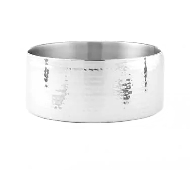 American Metalcraft DWBH10 Double‑Wall Bowl, 10" Dia x 4" H, 4‑Quart (156 oz) Hammered Stainless