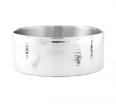 American Metalcraft DWBH12 DW Serving Bowl, 12" Dia x 5" H, 6-Quart 220 oz, Hammered Stainless