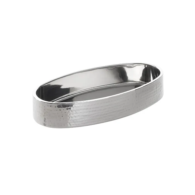 American Metalcraft DWBHV16 - 4-Quart (128 oz) Hammered Double-Wall Oval Serving Bowl