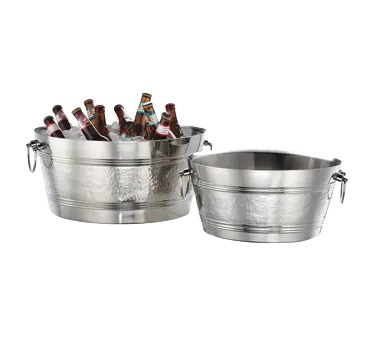 American Metalcraft DWBT15 Tub, 15 Qt (14.6 L) 15" Dia x 7" H, DW Steel, Handles, Hammered Finish