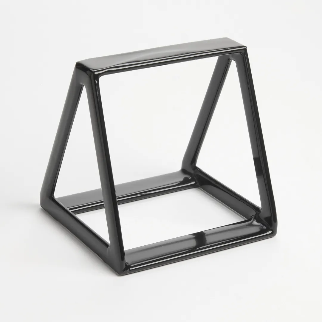 American Metalcraft DWRB5 Rubberized Black Display Wedge, 5" H, Plastic Base, 1‑2 Step Stand
