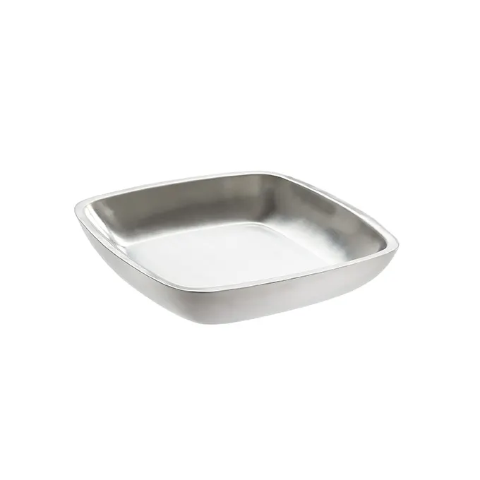 American Metalcraft DWSSEA10 Double Wall Stainless Steel 10" Square Seafood Tray, Insulated Serving Tray