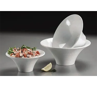 American Metalcraft FLRB95 54‑oz Plastic Bowl, 9½" Dia x 4" H, White Melamine, Break‑Resist