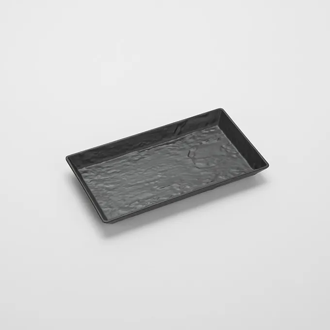 American Metalcraft FSMEL19 - Rectangular Melamine Tray, 14x7-1/2x1-1/2 in, Faux Slate Black Finish