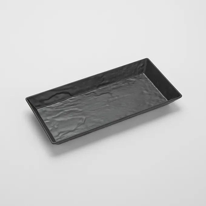 American Metalcraft FSMEL21 Rectangular Tray 21" L x 13" W x 2" H Black Melamine Slate Break‑Resist