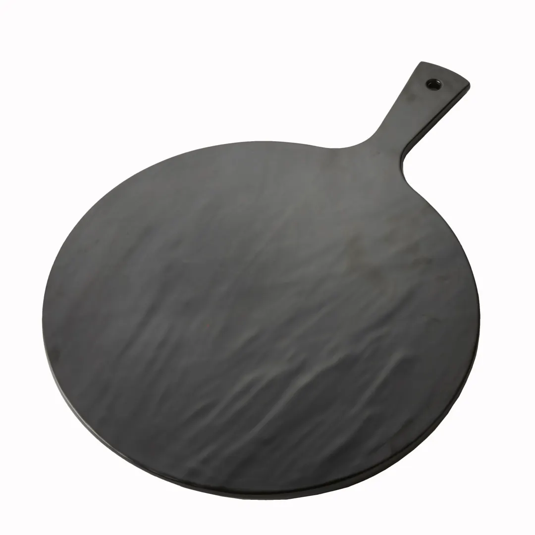 American Metalcraft FSR14 Serving Peel, 15" Dia X 5/8" H Tray With Handle Slate Melamine, 20-3/4" OAL