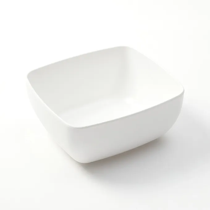 American Metalcraft GGW76 Rectangular Melamine Plastic Bowl, 46 oz (1 Quart) Capacity, 7" L x 6-3/8" W x 3" H, White