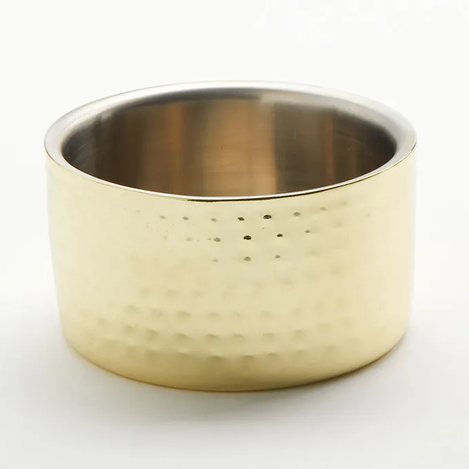 American Metalcraft GHW4 Insulated Serving Bowl, 4‑3/4" Dia x 2‑1/2" H, 1 Quart (17 oz), Steel, Gold
