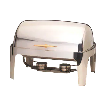 American Metalcraft GOLDAGRT26 9‑Qt Rect Roll‑Top Chafing Dish 18/10 Steel Handle Pans Fuel Holders