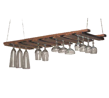American Metalcraft GR1435 Hanging Glass Rack 35" L x 14" W x 1.5" H Ceiling Mount Walnut