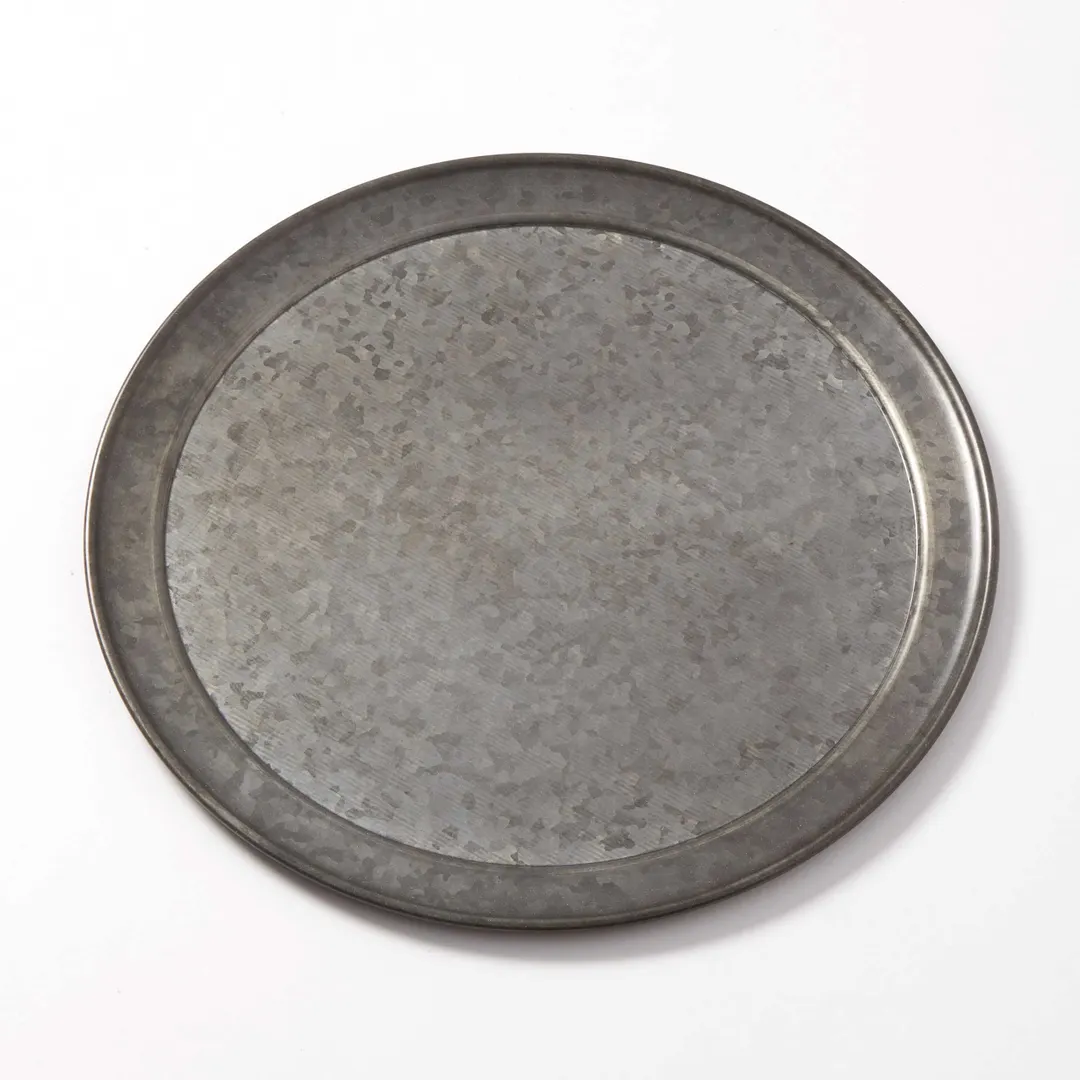 American Metalcraft GTP10 Serving Tray, 10" Dia x 3/8" H, 6mm Thick Onyx Galvanized Metal