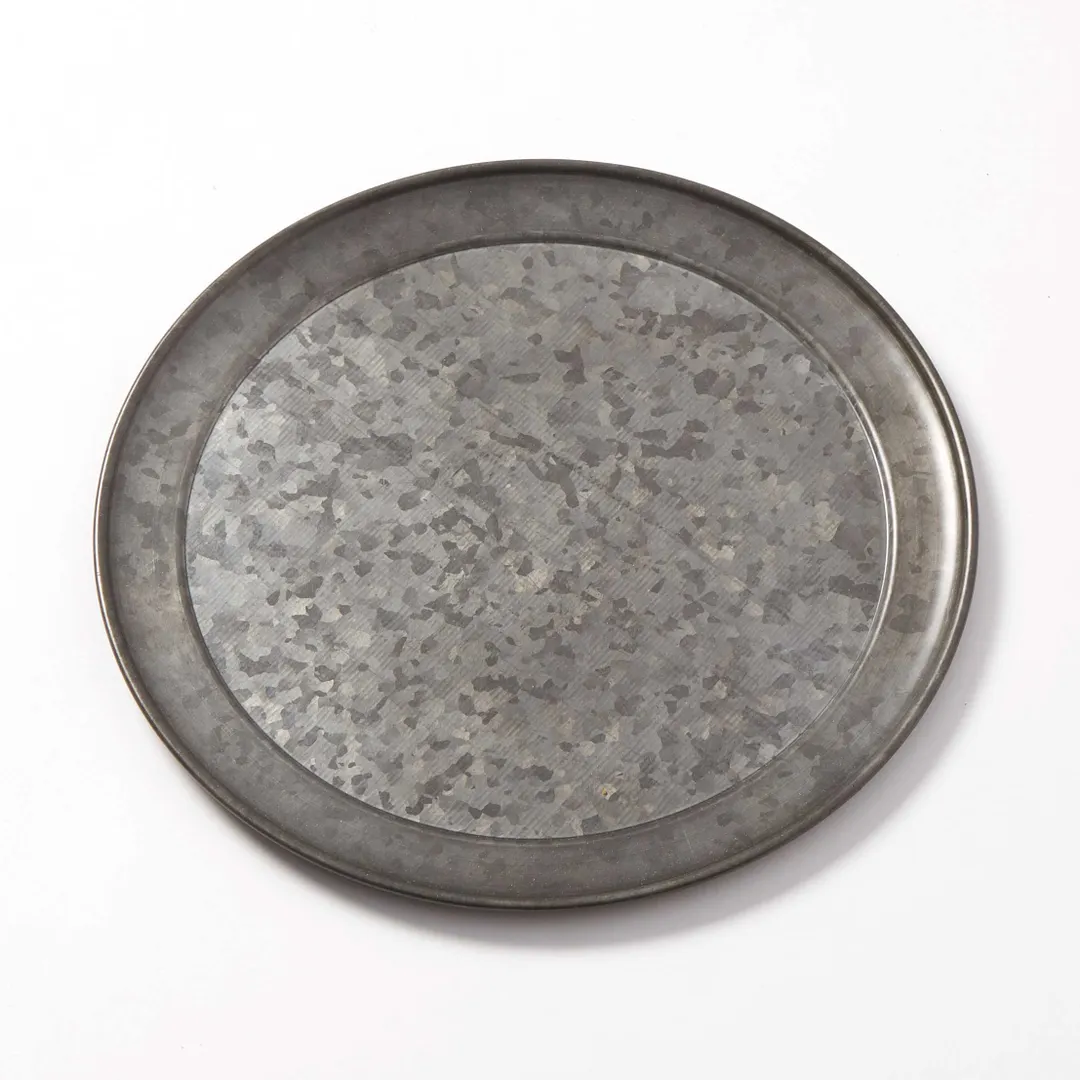 American Metalcraft GTP12 Round Tray, 12" Diameter x 3/8" Height, 6mm Thick Galvanized Onyx