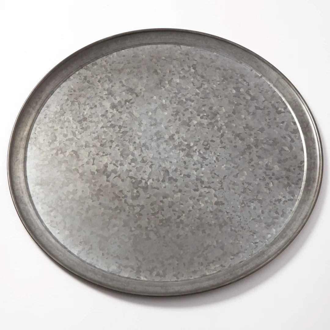 American Metalcraft GTP18 Serving Tray, 18" Dia x 3/8" H, 6mm Thick Metal, Onyx Galvanized