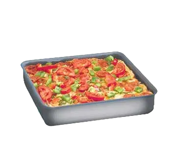 American Metalcraft HCSQ1215 Deep Dish Pizza Pan, 12" x 12" x 1.5" Deep, 14‑Gauge Solid Aluminum