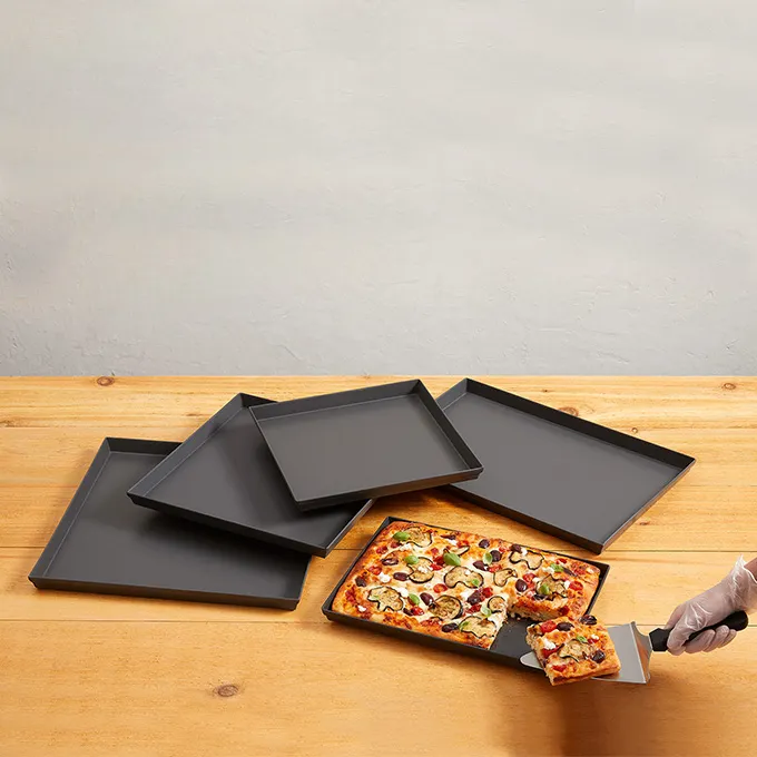 American Metalcraft HCSS12 Pizza Pan, 12" x 12" Square, 1" Deep Aluminum with Hard Coat Finish