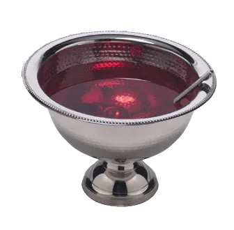American Metalcraft HMPB12 Hammered 8-Quart 18/8 Stainless Punch Bowl, 17" Dia x 10-7/8" H