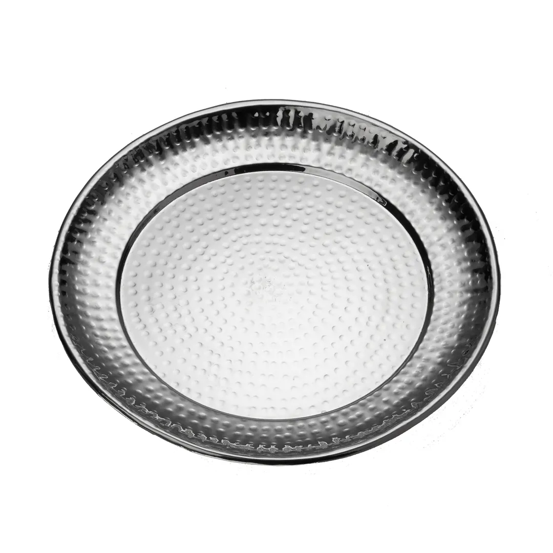 American Metalcraft HMRST1401 Stainless Steel Round Tray, 14" Dia, Hammered – Buffet Service