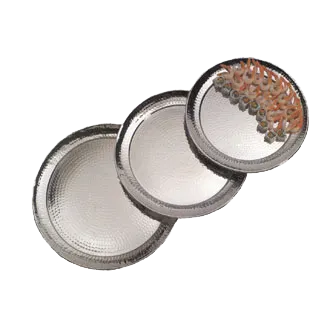 American Metalcraft HMRST2001 Round Serving & Display Tray, 20" Dia x 1-1/8" H, Stainless Hammered