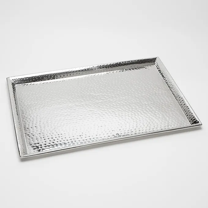 American Metalcraft HMSP2618 Rectangular Pan, 26-1/4" L x 18-1/2" W x 1" H, Hammered 18/8 Stainless Steel