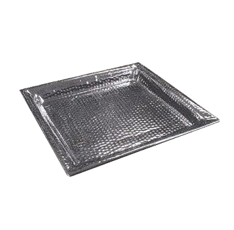 American Metalcraft HMSQ16 Square Serving Tray, 16" x 16" x 1-1/8" Stainless Steel, Hammered