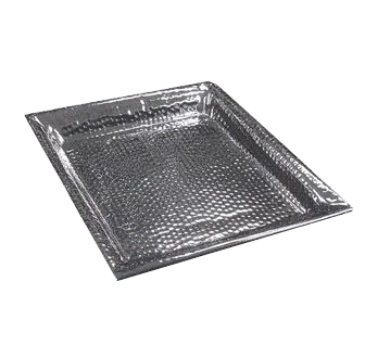 American Metalcraft HMSQ20 Square Serving Tray, 20" x 20" x 1-1/8" Stainless Steel, Hammered