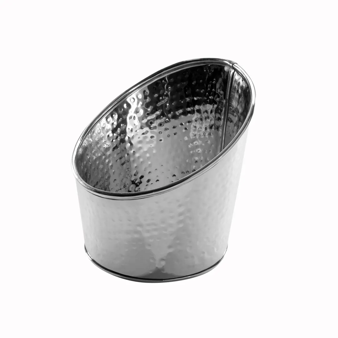American Metalcraft HMSR6 Angled 2-Qt Stainless Steel Tub, 8-3/8" Dia x 7-5/8" H, Hammered Finish
