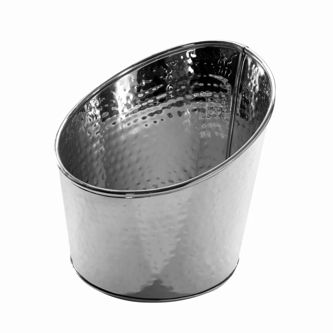 American Metalcraft HMSR7 3-Quart Beverage Tub, Angled, 9½" Dia x 8½" H, Stainless Hammered Finish