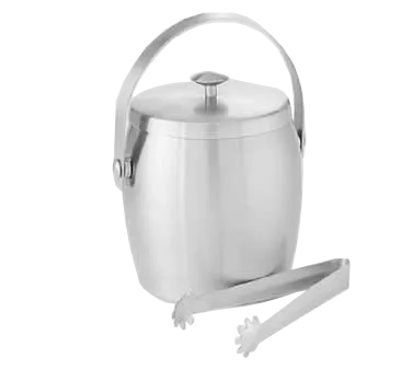 American Metalcraft ISSB4 Ice Bucket - 34 oz, 4-3/8" Dia x 6-1/4" H, Stainless, Satin Tongs & Grating