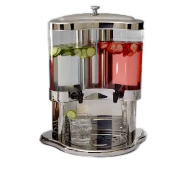 American Metalcraft JUICE12 2 x 5.3 Qt Acrylic Dispenser, Steel Bottom Base, Ice Bin, 0-1 gal