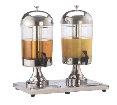 American Metalcraft JUICE2 Double Dispenser - Two 8.5-Quart Acrylic Bowls 2-3 Gal, 18/10, Ice Bin