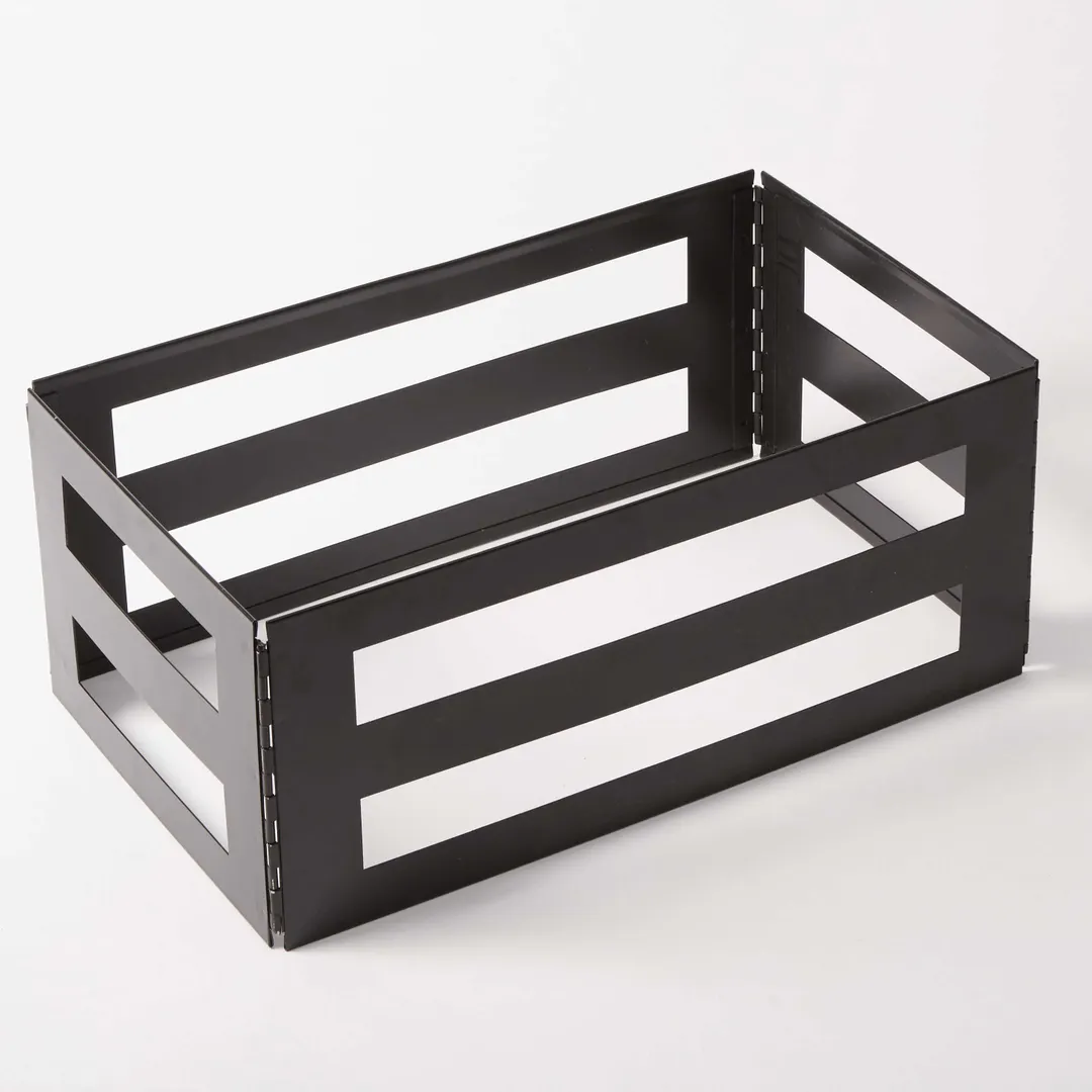 American Metalcraft KBC20 Collapsible Iron Crate, 20-3/8" L x 12-3/8" W x 8-1/4" H Black Powder